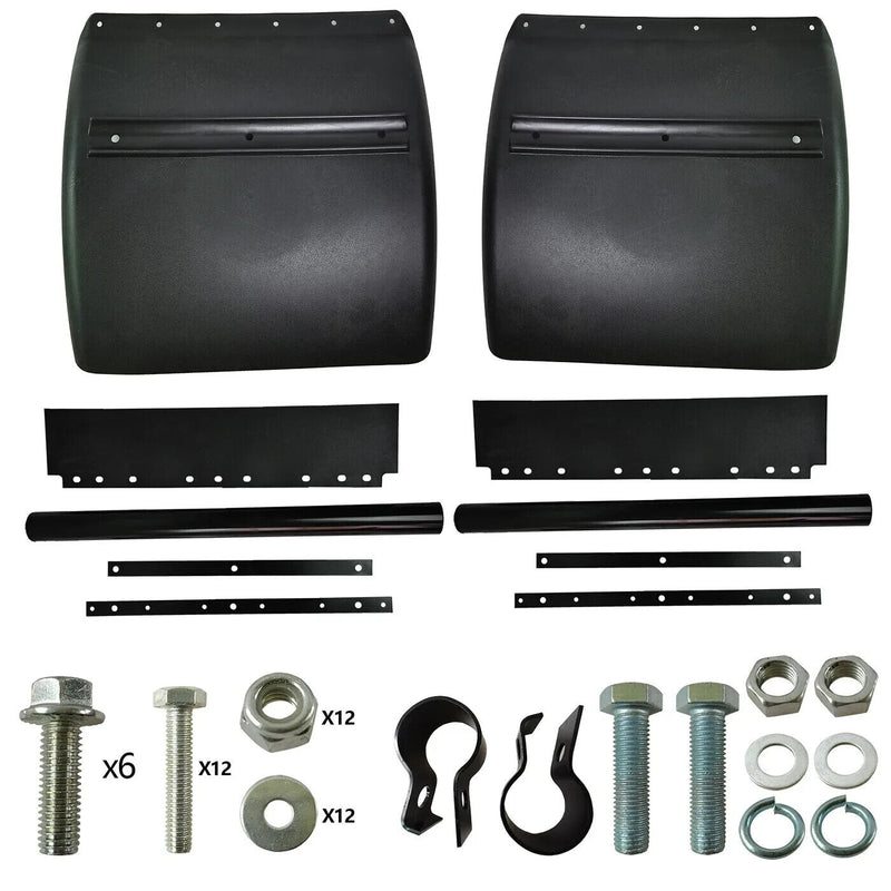 Pair 24"x24" Black Poly Plastic Quarter Fender Mud Flap Hangers For Semi Trucks