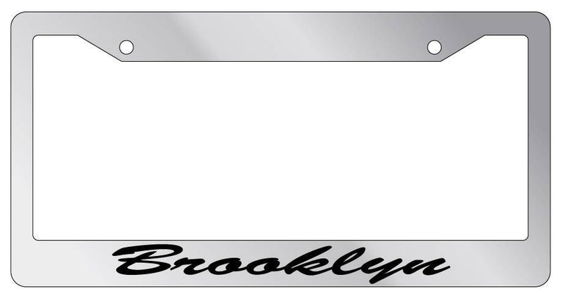 Chrome METAL License Plate Frame BROOKLYN CURSIVE Auto Accessory 1148  Mod-GRAPH9856236-8998