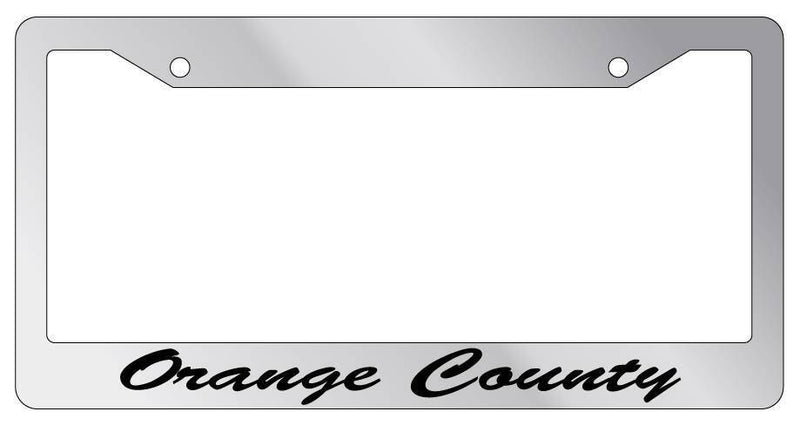 Chrome License Plate Frame CURSIVE Orange County Auto Accessory Novelty 2467  Mod-GRAPH9856236-5460