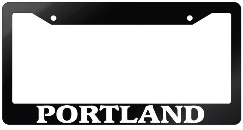 Glossy Black License Plate Frame PORTLAND Auto Accessory 2539  Mod-GRAPH9856236-6948