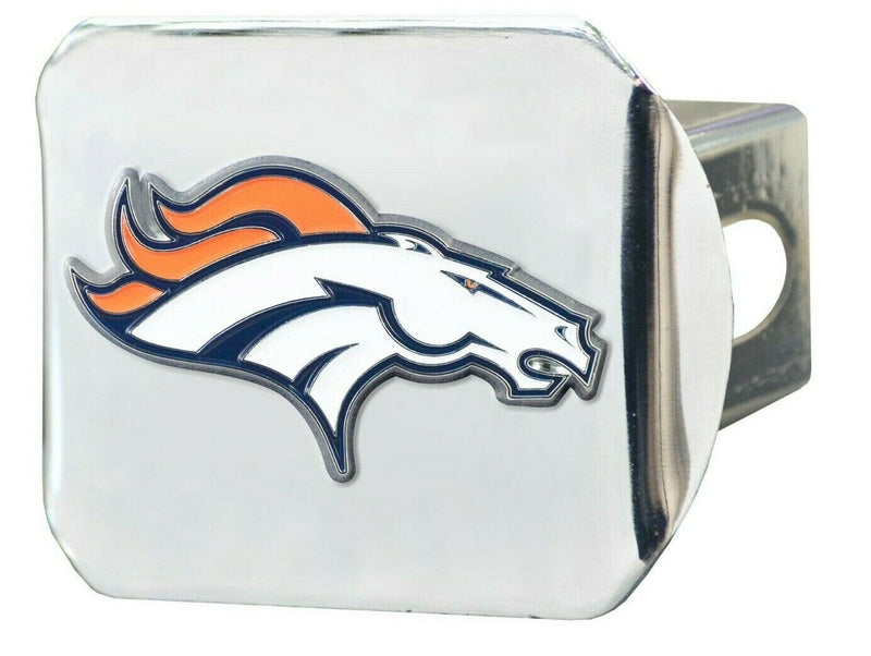 NFL Denver Broncos 3D Color on Chrome Metal Hitch Cover