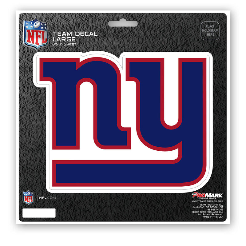 NFL New York Giants Decal Large 8"X8" Auto RV Boat Cooler Luggage