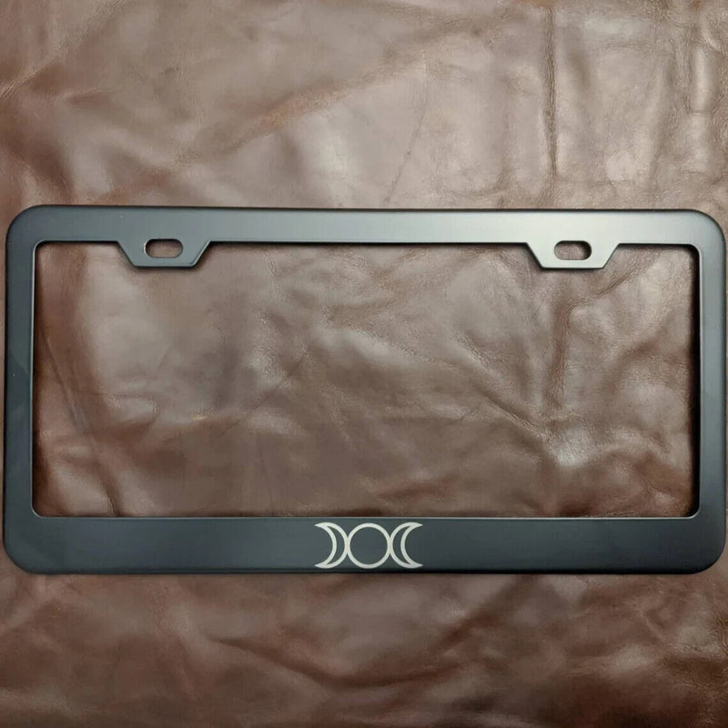 Triple Moon - Plain - Triple Goddess Laser Etched METAL License Plate Frame