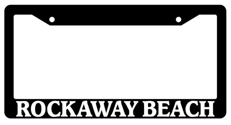 Black License Plate Frame Rockaway Beach City State Auto Accessory 2580  Mod-GRAPH9856236-316