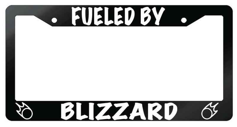 Fueled By Blizzard (Black Mage) Glossy Black Plastic License Plate Frame FFXIV  Mod-GRAPH9856236-7183
