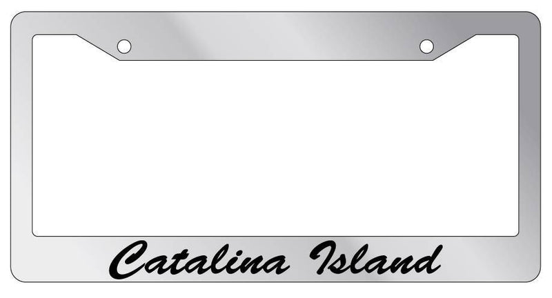 Chrome METAL License Plate Frame Catalina Island Cursive Auto Accessory 1173  Mod-GRAPH9856236-8868