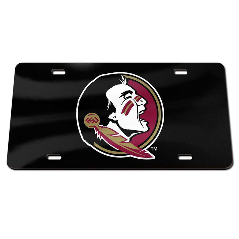 NCAA Florida State Seminoles Inlaid Acrylic License Plate - Black