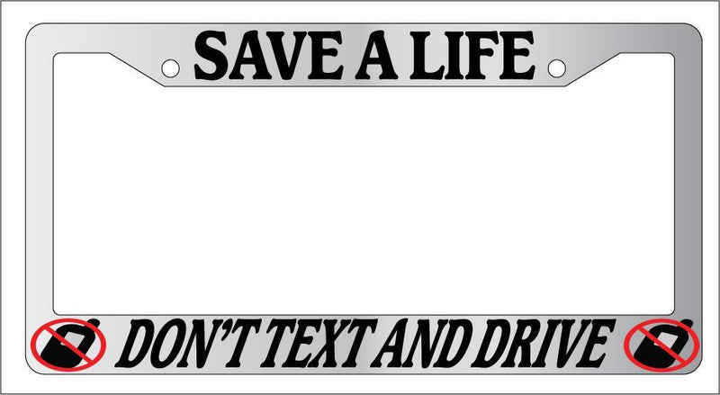 Chrome License Plate Frame Save A Life Don&