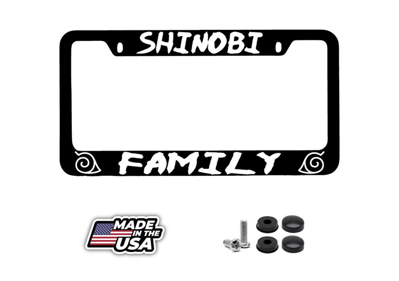 Black METAL License Plate Frame Shinobi Family Auto Naruto