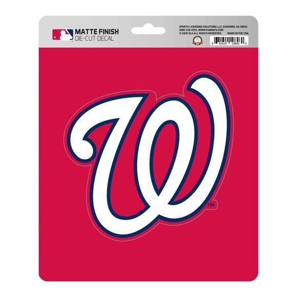 MLB Washington Nationals Decal Matte 5"X6.25" Auto Boat Cooler Luggage