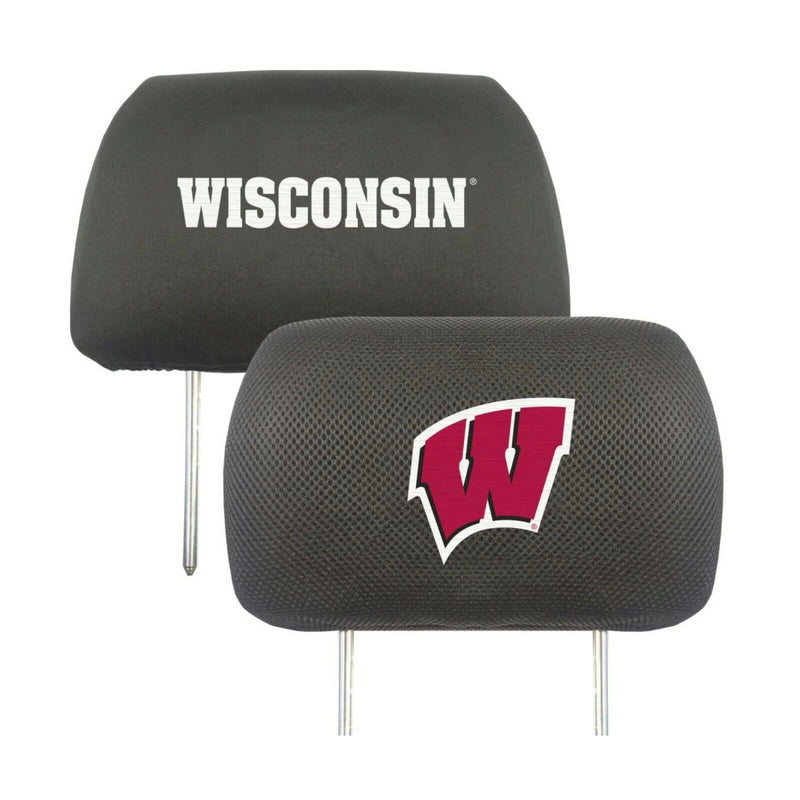 NCAA Wisconsin Badgers 2-Piece Embroidered Headrest Covers