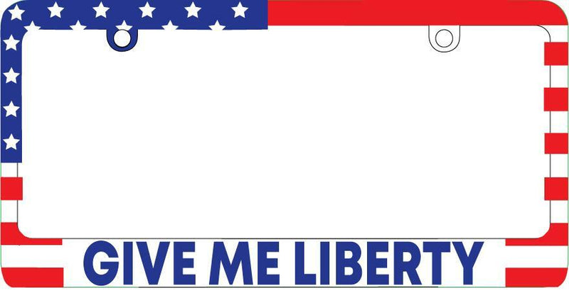 Give Me Liberty 3D USA Flag Plastic License Plate Frame Patriotic  Mod-GRAPH9856236-3931