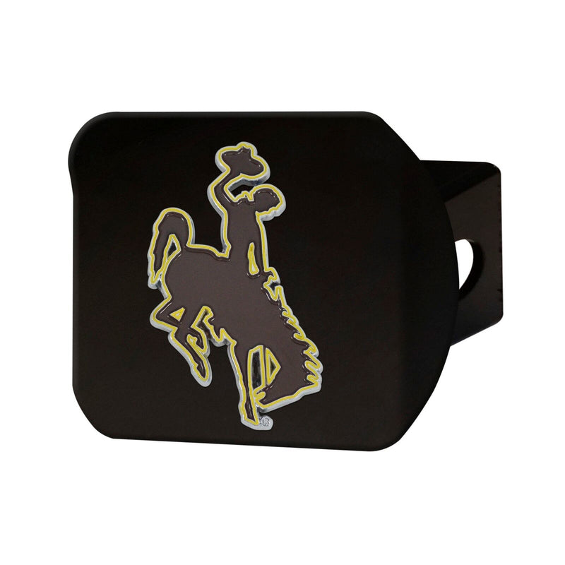 NCAA Wyoming Cowboys 3D Color on Black Metal Hitch Cover