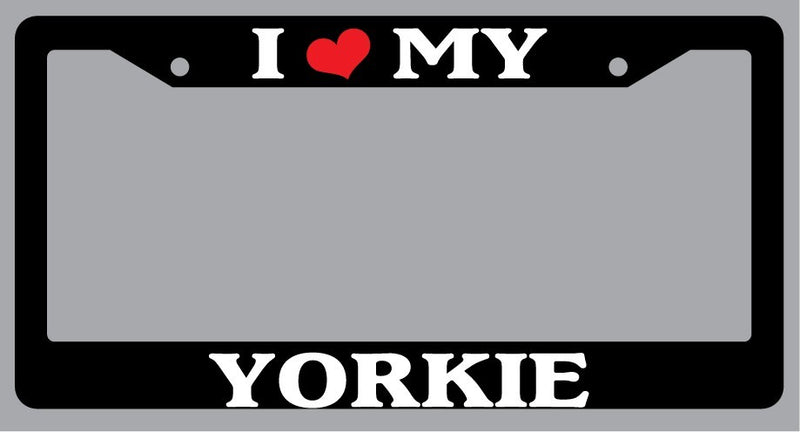 Black License Plate Frame "I Heart My Yorkie" Auto Accessory 611  Mod-GRAPH9856236-1527