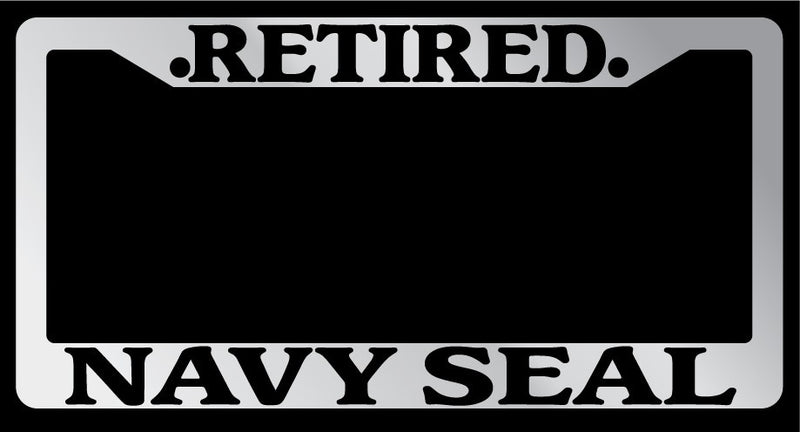 Chrome License Plate Frame "Retired Navy Seal" Auto Accessory Novelty  Mod-GRAPH9856236-1293