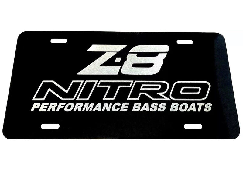 Nitro Z-8 Boats LOGO Car Tag Diamond Etched on Aluminum License Plate