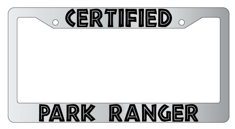 Certified Park Ranger Chrome Plastic License Plate Frame Jurassic Park  Mod-GRAPH9856236-5590