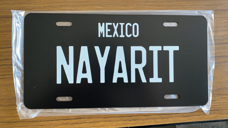 Nayarit Mexico Black License Plate Tag Mexicano Terre Pueblo rancho