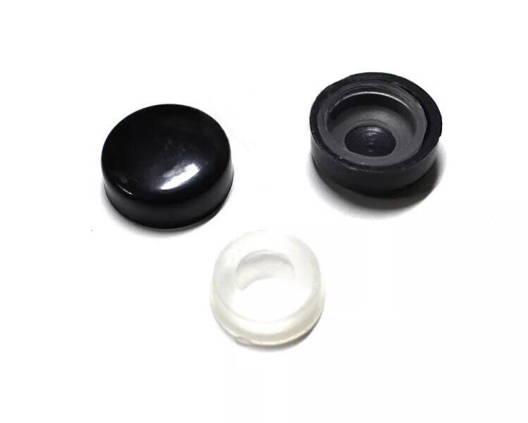 Glossy 2Pcs Slim Black Stainless Steel License Plate Frame Screw Caps 2 Holes