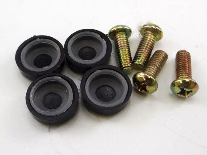 2 Pcs Stainless Steel Metal License Plate Frames Tag Cover Screw Caps Black