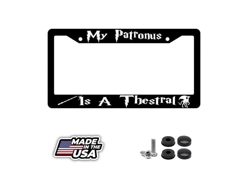 My Patronus Is A Thestral Black Plastic License Plate Frame Auto Harry Potter