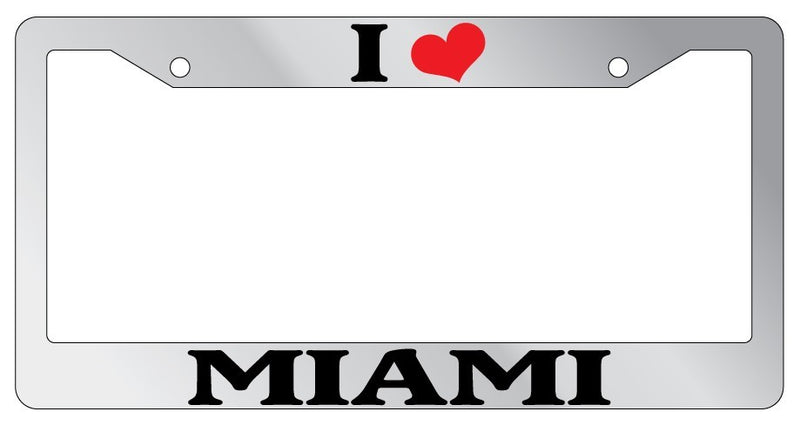I HEART MIAMI Chrome METAL License Plate Frame Auto  Mod-GRAPH9856236-8058