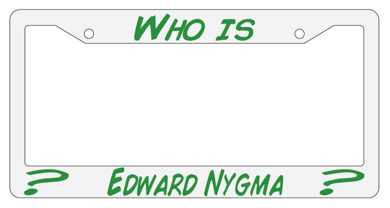 Who is Edward Nygma? White Plastic License Plate Frame Auto  Mod-GRAPH9856236-1562