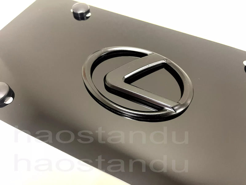 1x 3D (Black) Lexus LOGO Style emblem badge Aluminum BLACK Color Front Plate