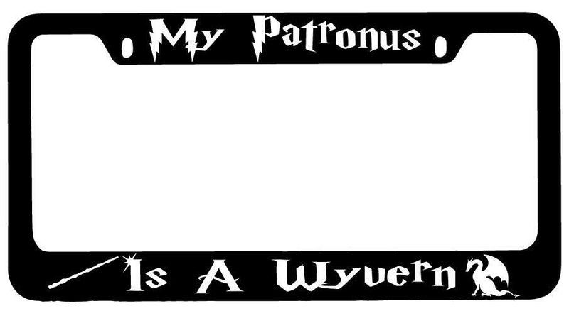 My Patronus Is A Wyvern Black METAL License Plate Frame Auto For Harry Potter  Mod-GRAPH9856236-9283