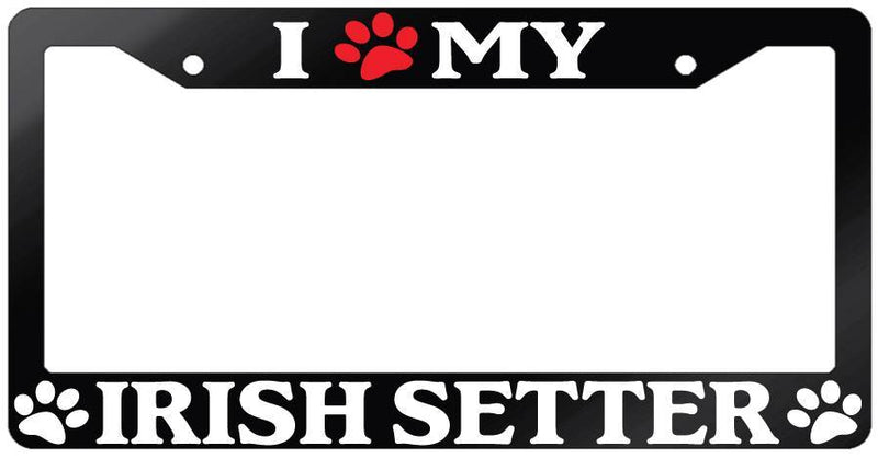 Glossy Black License Plate Frame I (PAW) MY IRISH SETTER Auto Accessory 428  Mod-GRAPH9856236-7097