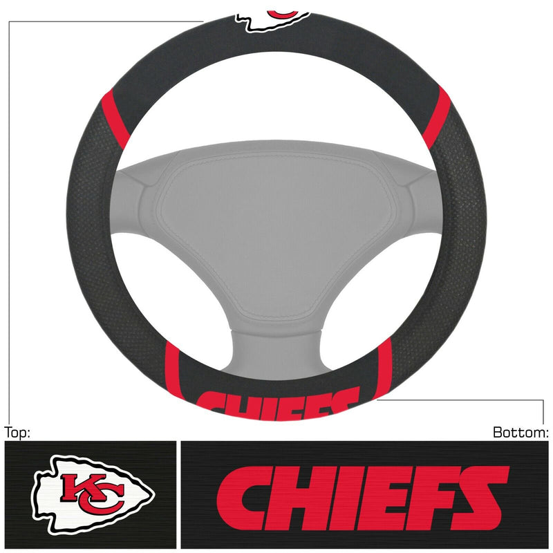 NFL Kansas City Chiefs Embroidered Steering Wheel Cover