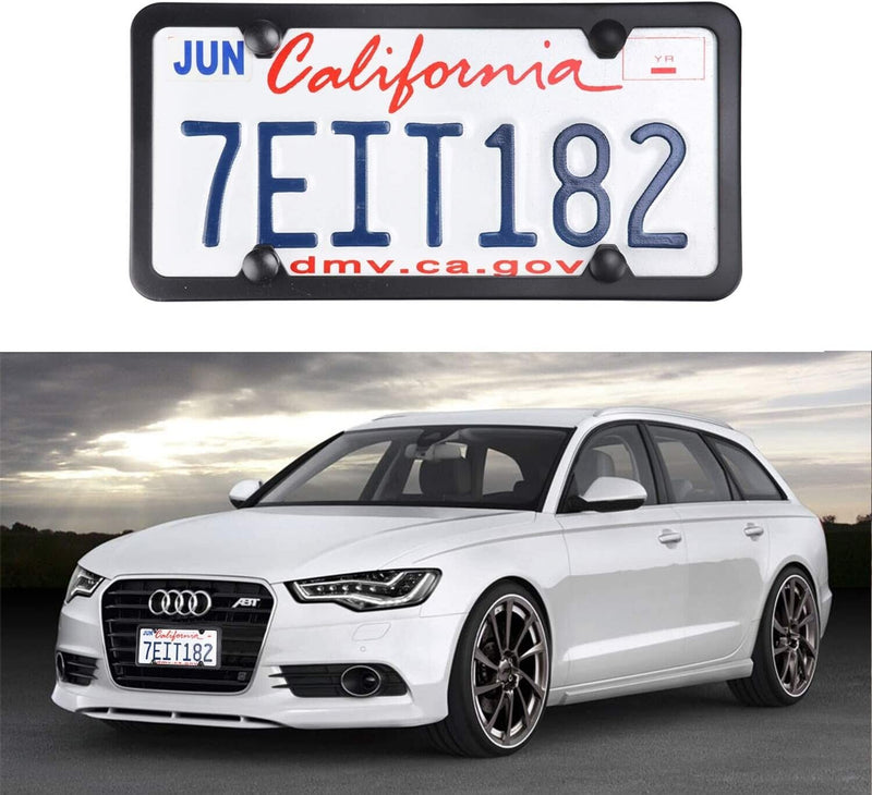2x High Quality Stainless Steel Metal License Plate Frame Cover Black New US
