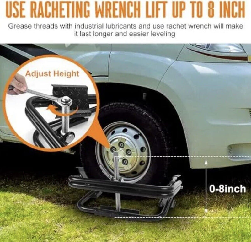 Rv Leveler Light Trailer Tire Levele Camper Leveling System With Ratchet Wrench