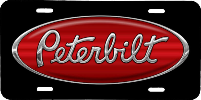 PETERBILT LOGO BLACK BACKGROUND VEHICLE LICENSE PLATE TRUCK SEMI TAG 040 GA