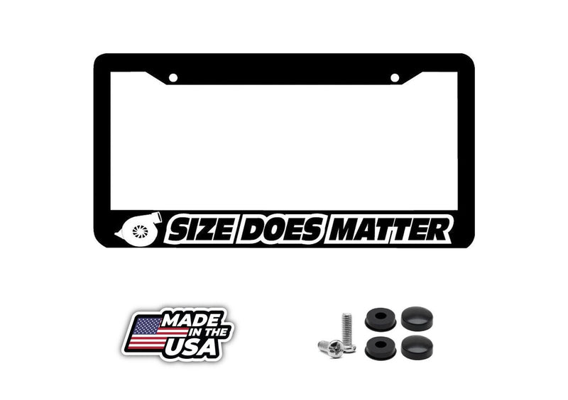 SIZE DOES MATTER TURBO turbocharger jdm JDM License Plate Frame