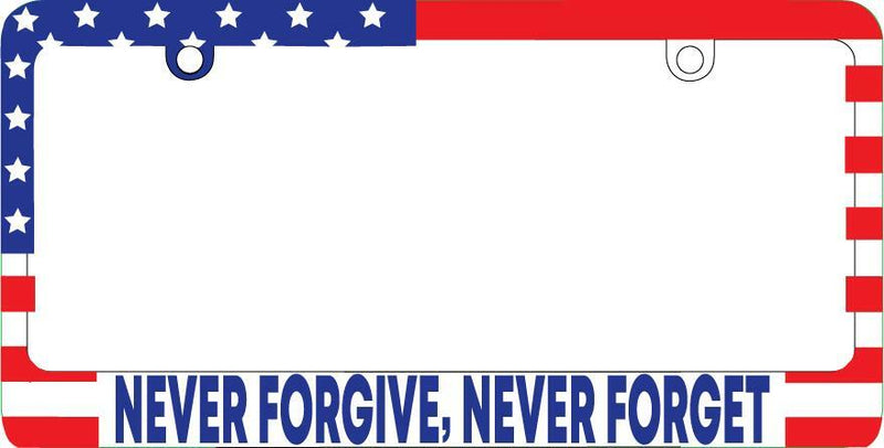 Never Forgive, Never Forget 3D USA Flag Plastic License Plate Patriotic  Mod-GRAPH9856236-3946