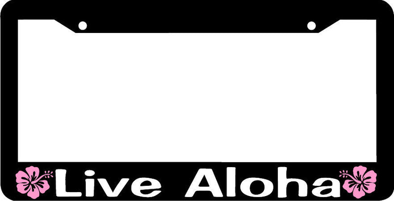 LIVE ALOHA HIBISCUS pink License Plate Frame