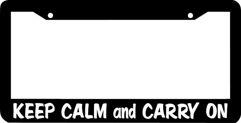 KEEP CALM AND CARRY ON License Plate Frame