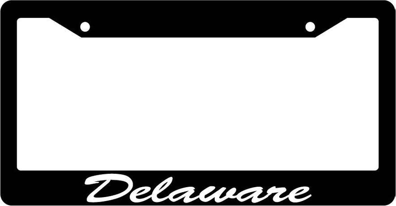 Black License Plate Frame CURSIVE Delaware Auto Accessory Novelty  Mod-GRAPH9856236-1928