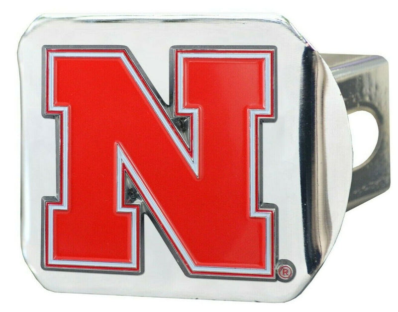 NCAA Nebraska Cornhuskers 3D Color on Chrome Metal Hitch Cover