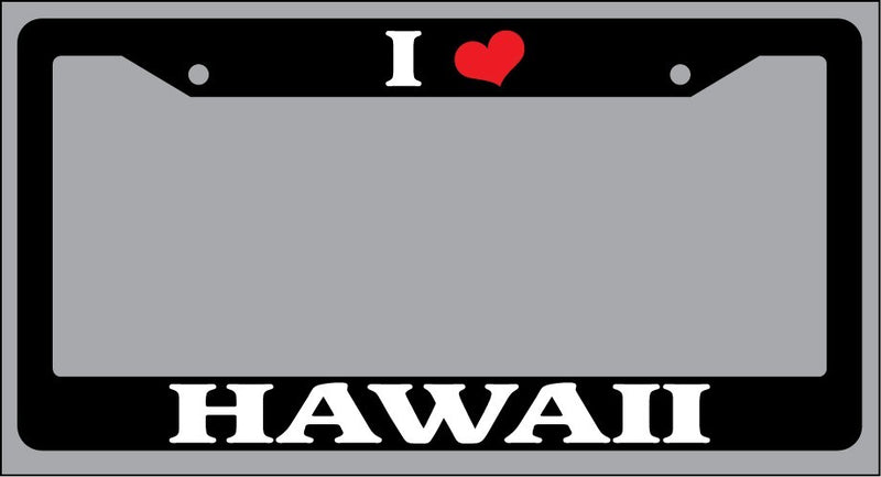 Black License Plate Frame I Heart Hawaii Auto Accessory 1340  Mod-GRAPH9856236-1392