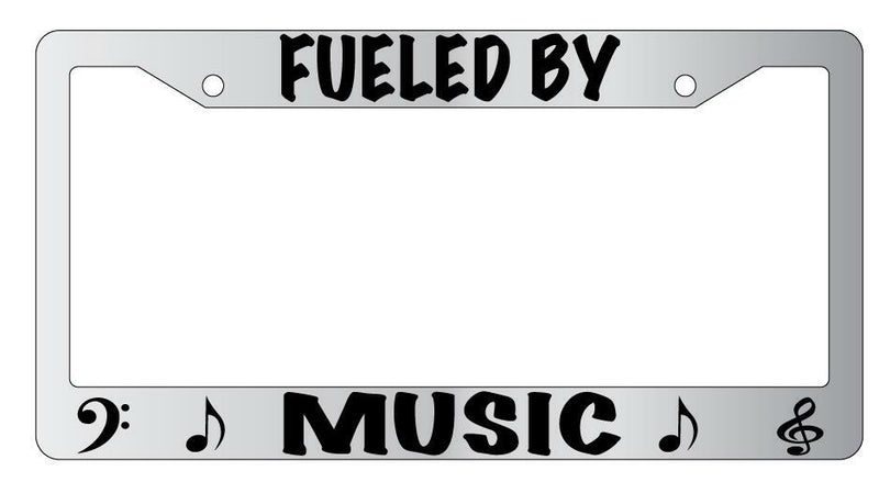 Fueled By Music Chrome METAL License Plate Frame  Mod-GRAPH9856236-9816