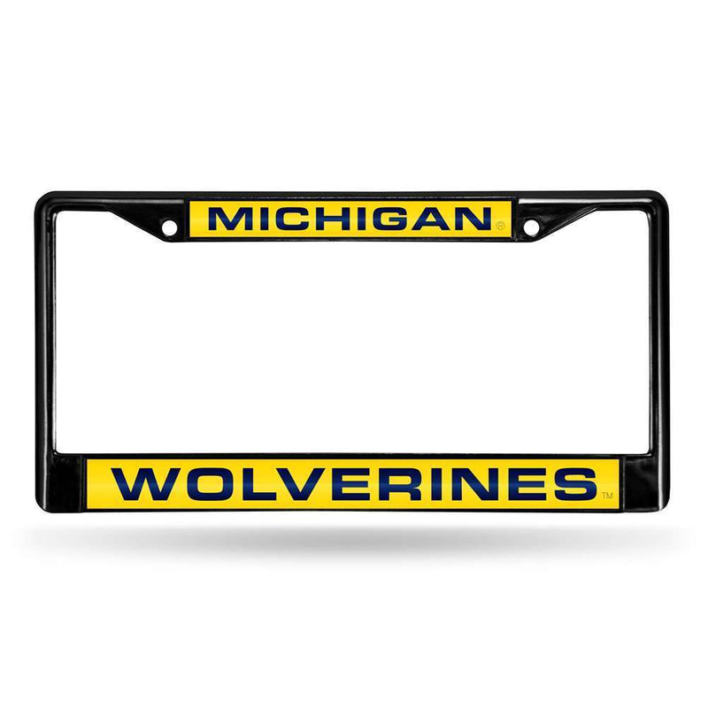 NCAA Michigan Wolverines Inlaid Acrylic Black License Plate Frame