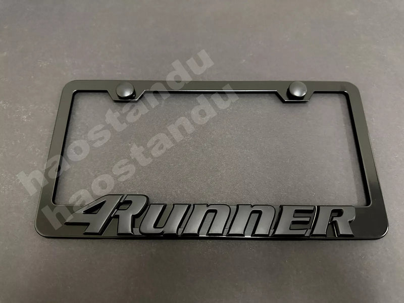 1x Black 4Runner 3D Emblem BLACK Stainless License Plate Frame RUST FREE