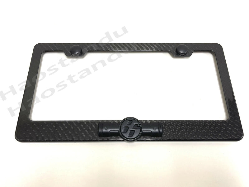 1x (BLK) "86" 3D Emblem Badge Real 3K TwillWeave CARBON FIBER License Plate Frame