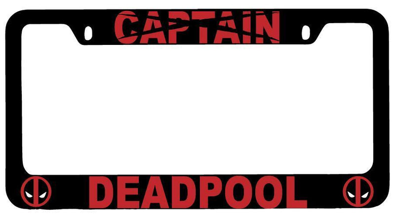 Black METAL Captain (Slash) For Deadpool License Plate Frame Auto Accessory For Deadpool  Mod-GRAPH9856236-9201