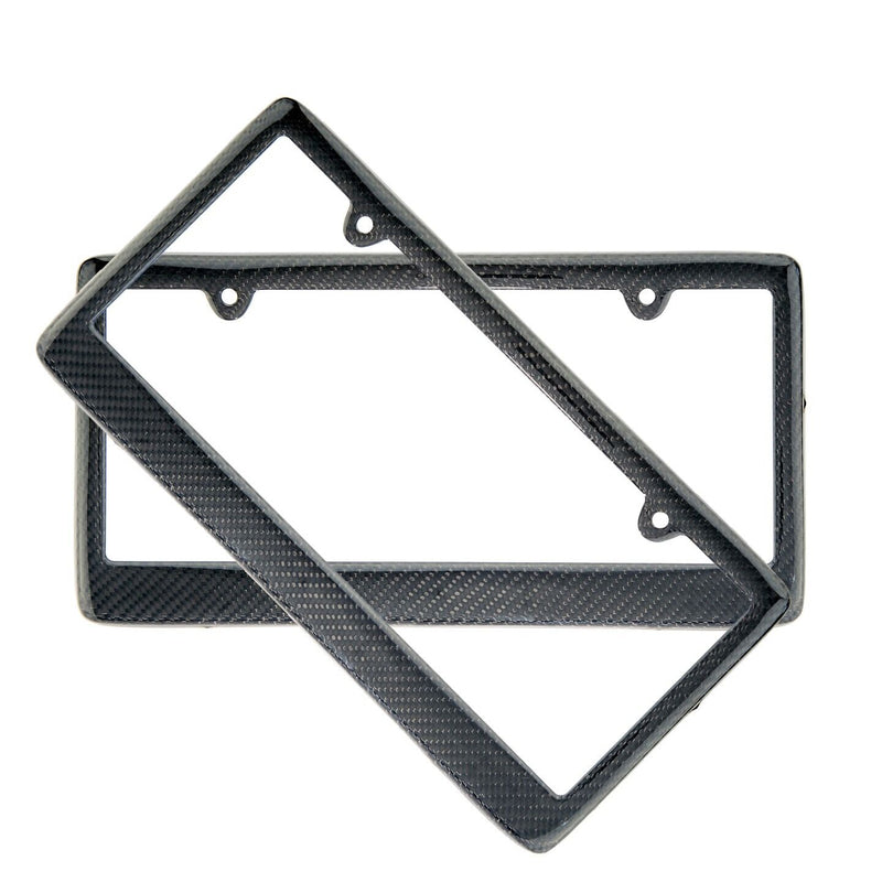 2 x 100% REAL CARBON FIBER LICENSE PLATE FRAME HOLDER COVER FRONT/REAR