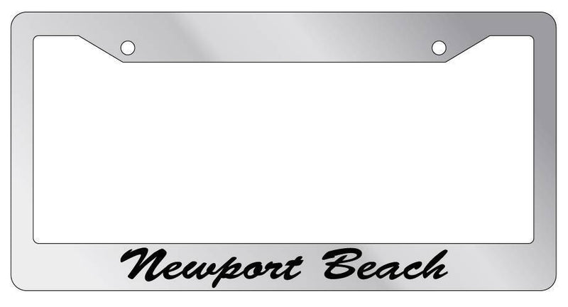 Chrome METAL License Plate Frame Newport Beach Cursive Auto Accessory 2411  Mod-GRAPH9856236-8893