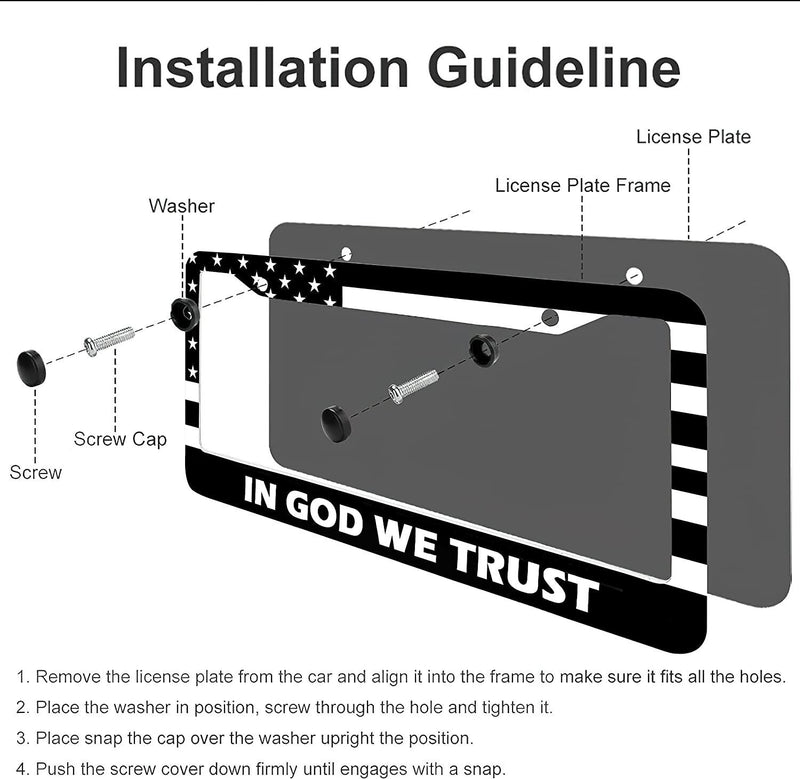 In God We Trust American Flag License Plate Frame