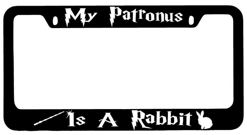 My Patronus Is A Rabbit Black METAL License Plate Frame Auto For Harry Potter  Mod-GRAPH9856236-9289